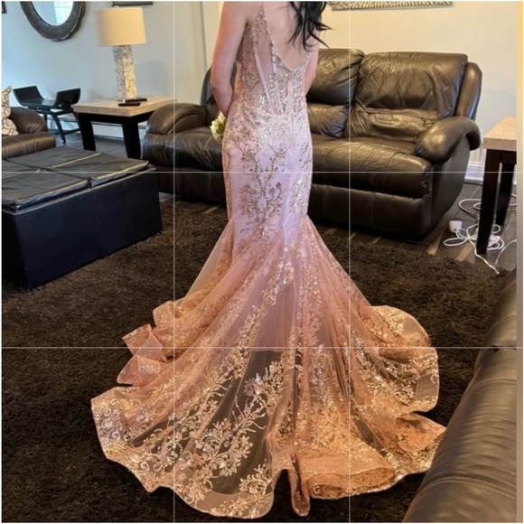 JOVANI-original!! Size 00 champagne gown - Picture 2 of 3